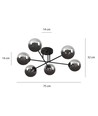Brendi 6B Sort/Grafit loftslampe - Ø14 cm, E14, 230V, uden lyskilde