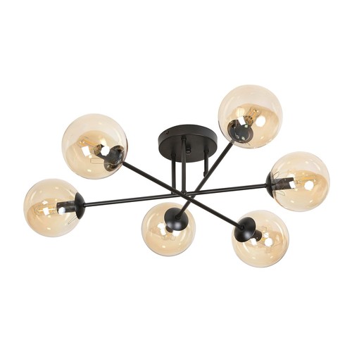 Brendi 6B Sort/Rav loftslampe - Ø14 cm, E14, 230V, uden lyskilde