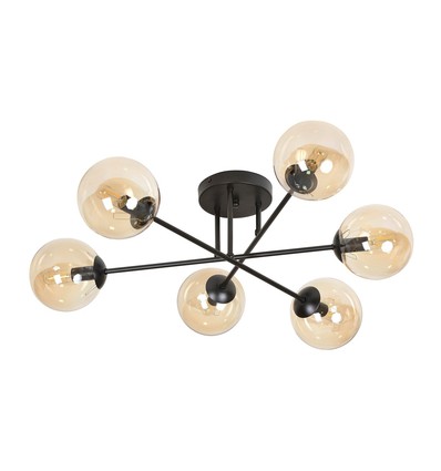 Brendi 6B Sort/Rav loftslampe - Ø14 cm, E14, 230V, uden lyskilde