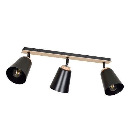 Atlas 3 Sort loftslampe - E27, 230V, uden lyskilde
