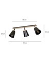 Atlas 3 Sort loftslampe - E27, 230V, uden lyskilde