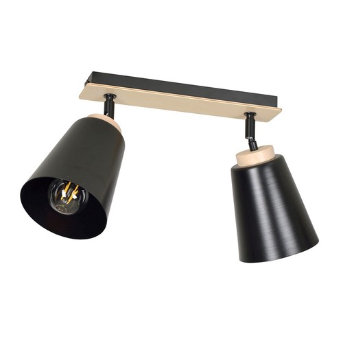 Atlas 2 Sort loftslampe - E27, 230V, uden lyskilde