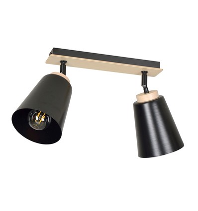 Atlas 2 Sort loftslampe - E27, 230V, uden lyskilde