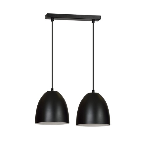 Lenox 2 Sort / Hvid pendellampe - E27, 230V, uden lyskilde