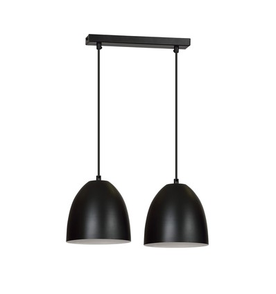 Lenox 2 Sort / Hvid pendellampe - E27, 230V, uden lyskilde