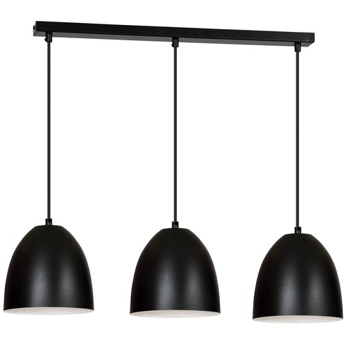Lenox 3 Sort / Hvid pendellampe - E27, 230V, uden lyskilde