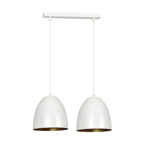 Lenox 2 Hvid / Guld pendellampe - E27, 230V, uden lyskilde