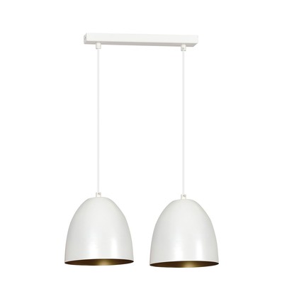Lenox 2 Hvid / Guld pendellampe - E27, 230V, uden lyskilde