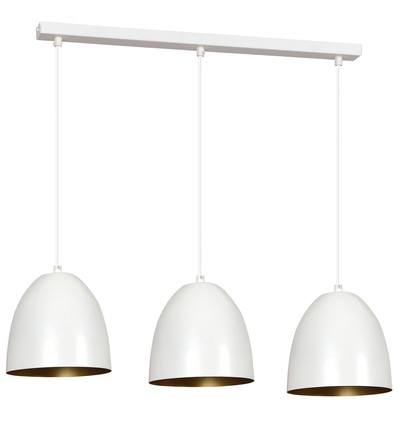 Lenox 3 Hvid / Guld pendellampe - E27, 230V, uden lyskilde