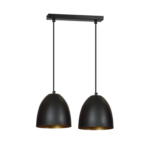 Lenox 2 Sort / Guld pendellampe - E27, 230V, uden lyskilde
