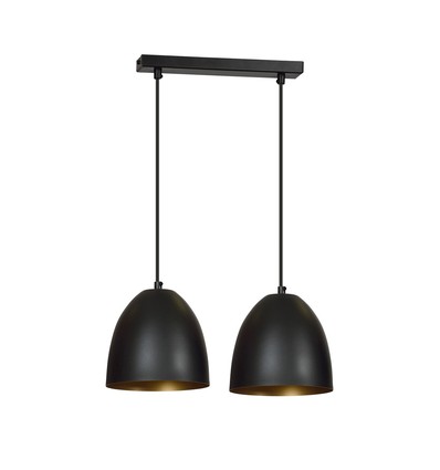Lenox 2 Sort / Guld pendellampe - E27, 230V, uden lyskilde