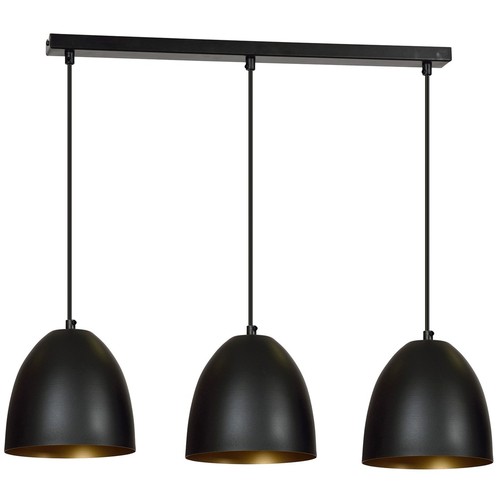 Lenox 3 Sort / Guld pendellampe - E27, 230V, uden lyskilde