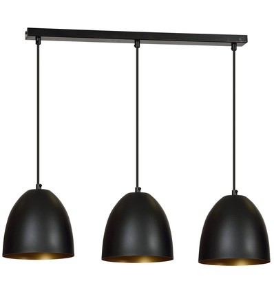 Lenox 3 Sort / Guld pendellampe - E27, 230V, uden lyskilde