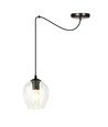 Level 1 Sort/Transparent pendellampe - Ø14 cm, E27, 230V, uden lyskilde
