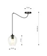 Level 1 Sort/Transparent pendellampe - Ø14 cm, E27, 230V, uden lyskilde