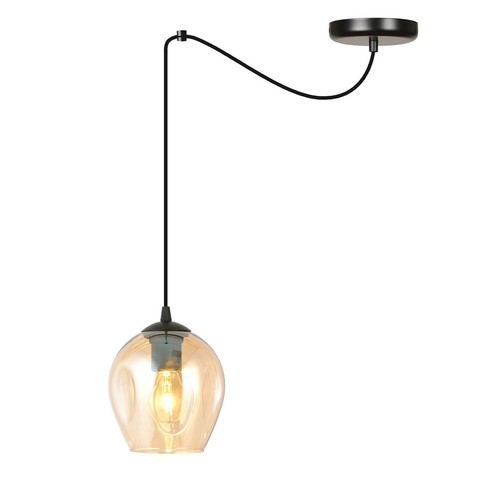 Level 1 Sort/Rav pendellampe - Ø14 cm, E27, 230V, uden lyskilde