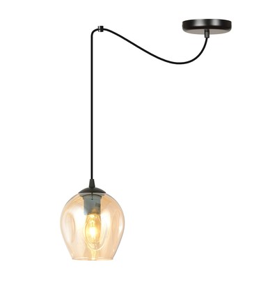 Level 1 Sort/Rav pendellampe - Ø14 cm, E27, 230V, uden lyskilde