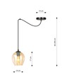 Level 1 Sort/Rav pendellampe - Ø14 cm, E27, 230V, uden lyskilde
