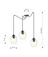 Level 3 Sort/Transparent pendellampe - Ø14 cm, E27, 230V, uden lyskilde