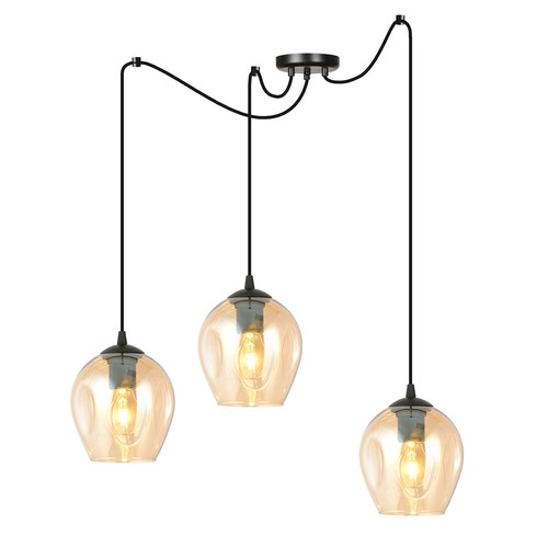 Level 3 Sort/Rav pendellampe - Ø14 cm, E27, 230V, uden lyskilde