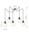 Level 5 Sort/Transparent pendellampe - Ø14 cm, E27, 230V, uden lyskilde