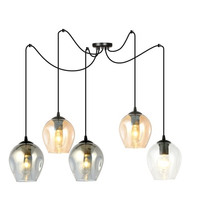 Level 5 Sort Mix pendellampe - Ø14 cm, E27, 230V, uden lyskilde