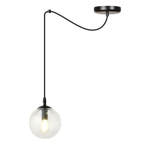 Gigi 1 Sort/Transparent pendellampe - Ø14 cm, E14, 230V, uden lyskilde