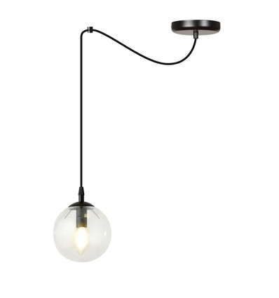 Gigi 1 Sort/Transparent pendellampe - Ø14 cm, E14, 230V, uden lyskilde