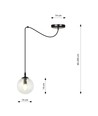 Gigi 1 Sort/Transparent pendellampe - Ø14 cm, E14, 230V, uden lyskilde