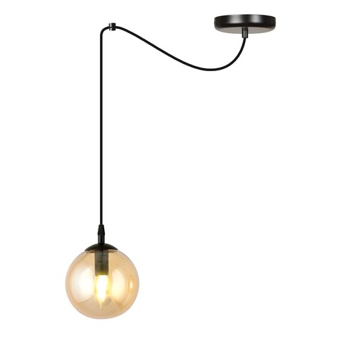 Gigi 1 Sort/Rav pendellampe - Ø14 cm, E14, 230V, uden lyskilde