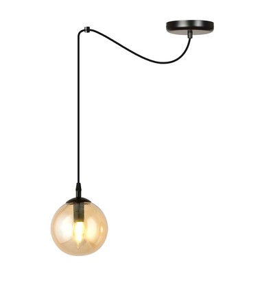 Gigi 1 Sort/Rav pendellampe - Ø14 cm, E14, 230V, uden lyskilde