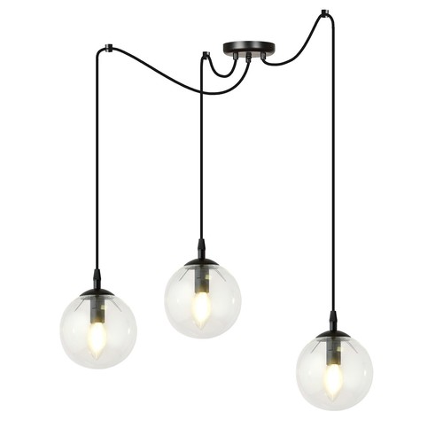 Gigi 3 Sort/Transparent pendellampe - Ø14 cm, E14, 230V, uden lyskilde