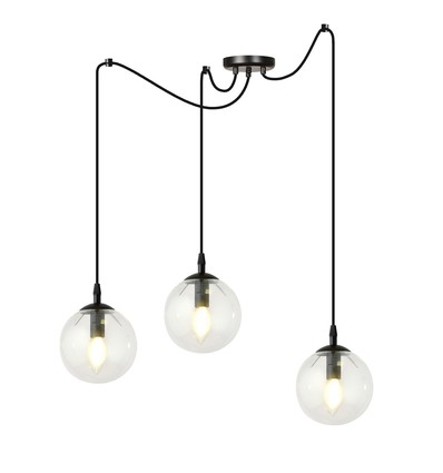 Gigi 3 Sort/Transparent pendellampe - Ø14 cm, E14, 230V, uden lyskilde