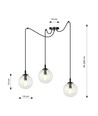 Gigi 3 Sort/Transparent pendellampe - Ø14 cm, E14, 230V, uden lyskilde