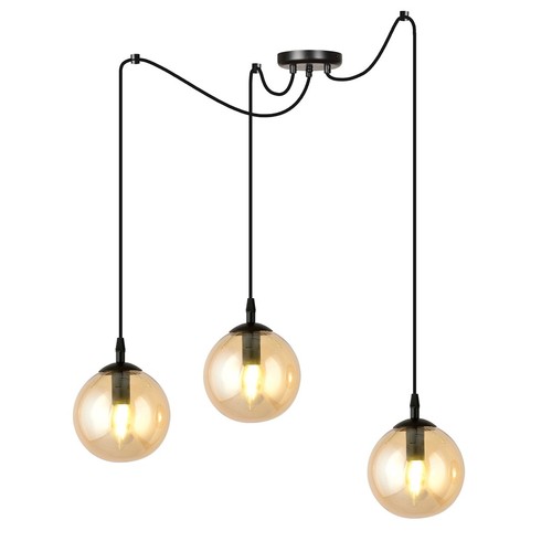 Gigi 3 Sort/Rav pendellampe - Ø14 cm, E14, 230V, uden lyskilde