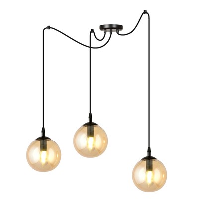 Gigi 3 Sort/Rav pendellampe - Ø14 cm, E14, 230V, uden lyskilde