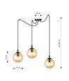 Gigi 3 Sort/Rav pendellampe - Ø14 cm, E14, 230V, uden lyskilde