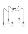 Gigi 5 Sort/Transparent pendellampe - Ø14 cm, E14, 230V, uden lyskilde