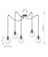 Gigi 5 Sort/Transparent pendellampe - Ø14 cm, E14, 230V, uden lyskilde