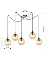 Gigi 5 Sort/Rav pendellampe - Ø14 cm, E14, 230V, uden lyskilde