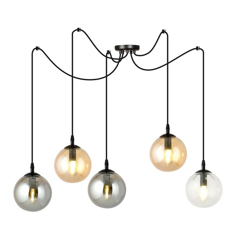 Gigi 5 Sort Mix pendellampe - Ø14 cm, E14, 230V, uden lyskilde