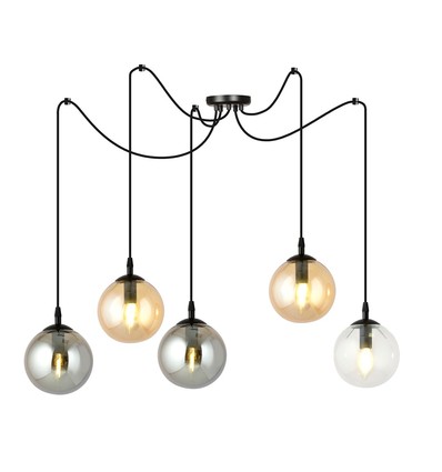 Gigi 5 Sort Mix pendellampe - Ø14 cm, E14, 230V, uden lyskilde