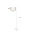Trapo LP1 Hvid/Råhvid gulvlampe - Ø35 cm, E27, 230V, uden lyskilde
