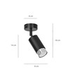 Hiro 1 Sort/Krom loftslampe - GU10, 230V, uden lyskilde