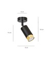 Hiro 1 Sort/Guld loftslampe - GU10, 230V, uden lyskilde
