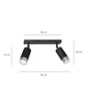 Hiro 2 Sort/Krom loftslampe - GU10, 230V, uden lyskilde
