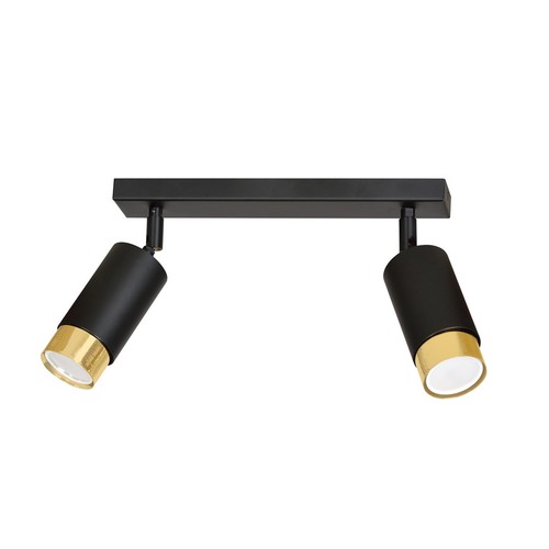 Hiro 2 Sort/Guld loftslampe - GU10, 230V, uden lyskilde