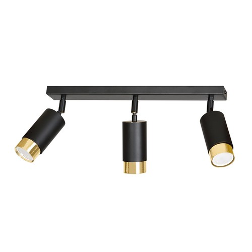 Hiro 3 Sort/Guld loftslampe - GU10, 230V, uden lyskilde