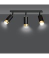 Hiro 3 Sort/Guld loftslampe - GU10, 230V, uden lyskilde