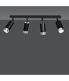 Hiro 4 Sort/Krom loftslampe - GU10, 230V, uden lyskilde